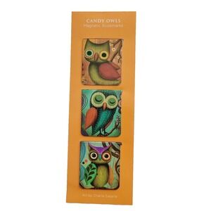 Candy Owls Magnetic Bookmarks 2018 Charlie Zabarte Andrews Blaine folk art birds